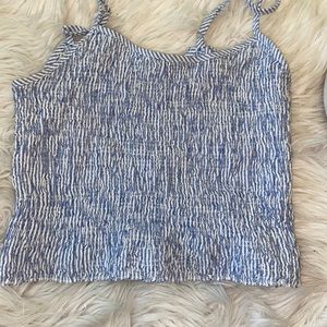 Brandy Melville tight blue and white striped top